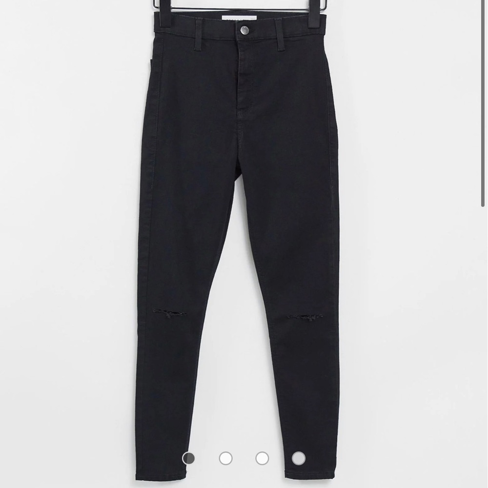 Topshop Joni jeans with double knee rip